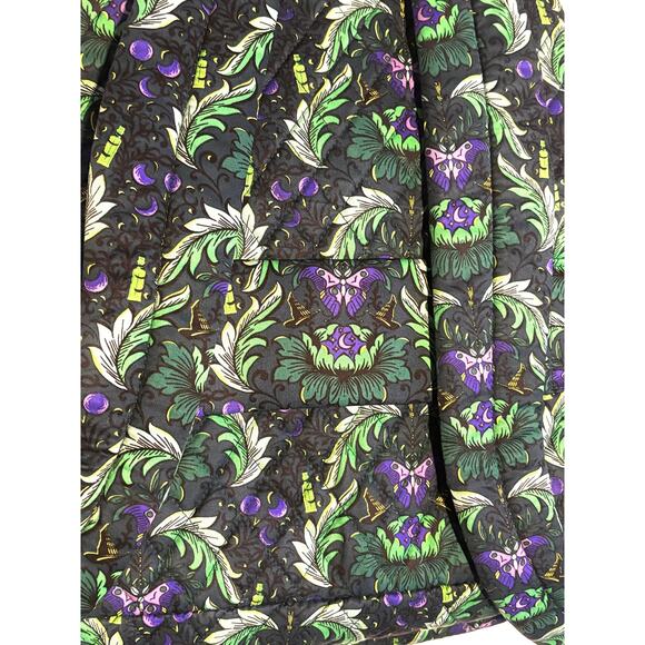 Vera Bradley Wicked Bancroft Backpack Green Lrg Wickedly Beautiful 15.5x12X8”